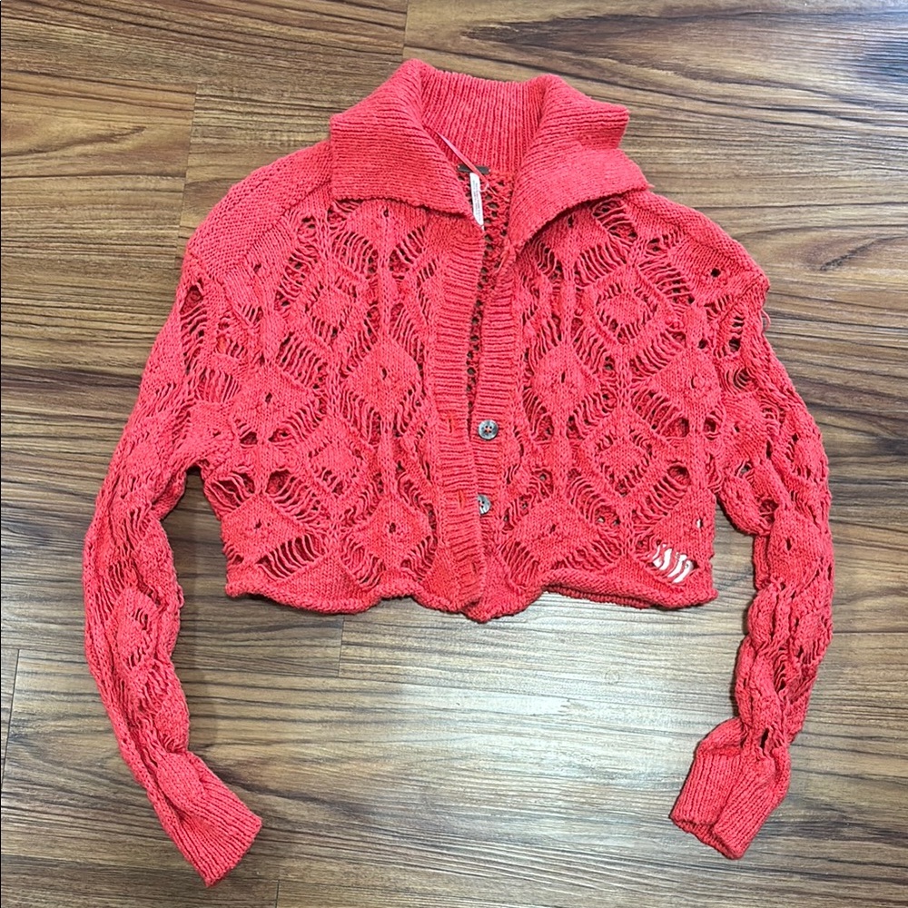 Free People Sedona Cropped Knit Sweater